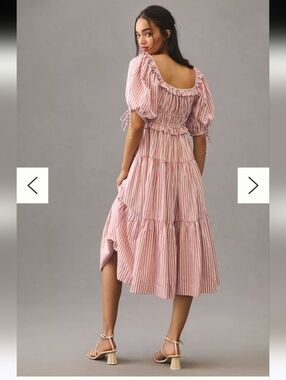 En Saison Tiered Puff-Sleeve Dress